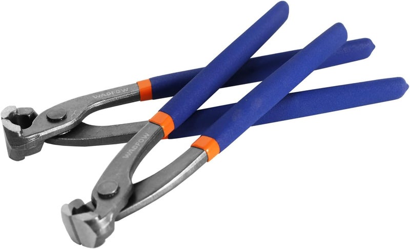 WADFOW Nail Puller,Pliers,End Cutting Pliers, Carpenter Pincer Tool,Ear Clamp Nail Puller Pliers for Pulling Nails or Cutting Wires,2 PCS Pliers Set, 9" and 10",WPS8302, Blue - Image 1
